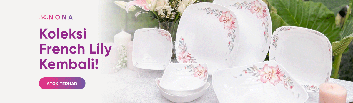 Set Pinggan Mangkuk Lily