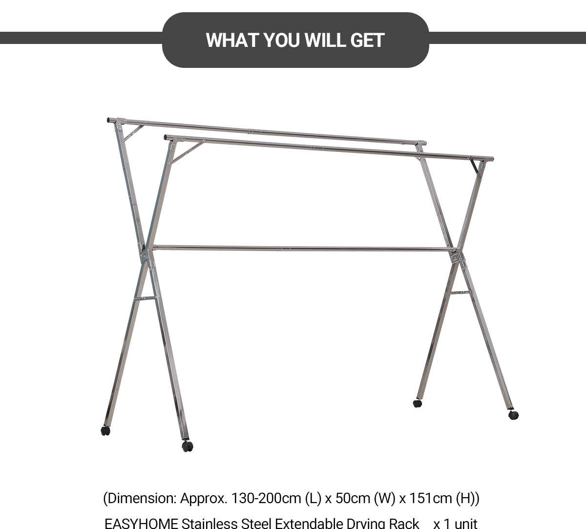 EASYHOME Stainless Steel Extendable Drying Rack
