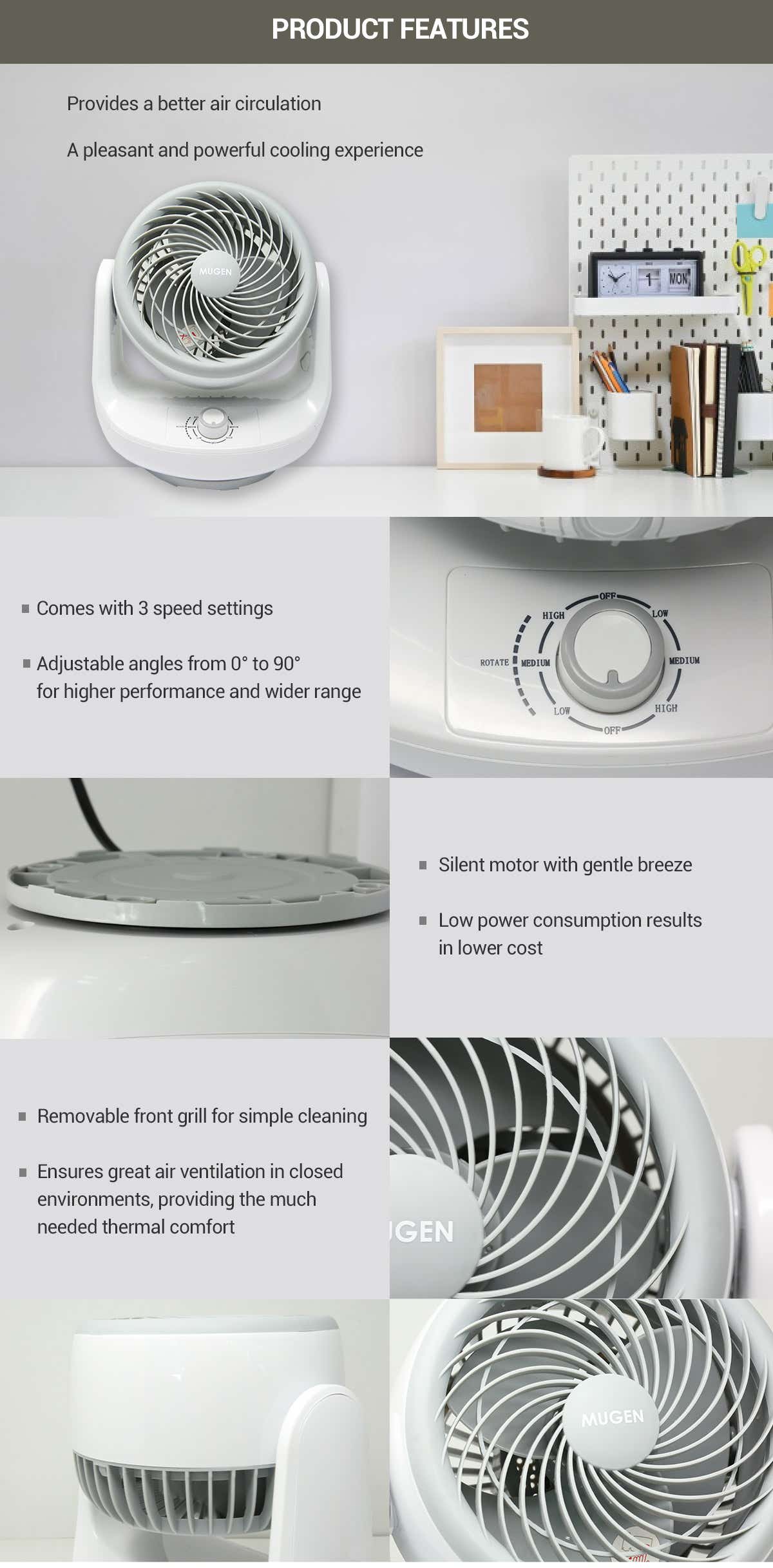 MUGEN Compact Air Circulator Fan (Twin)